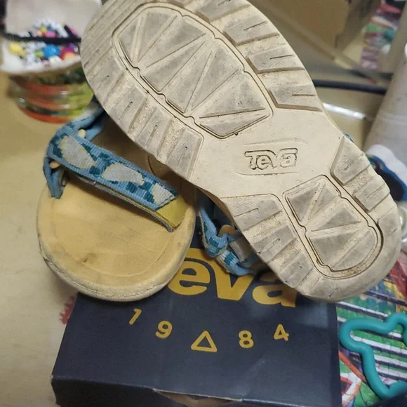 TEVA, T HURRACAINE Blue and Yellow Sandals - Picture 6 of 13